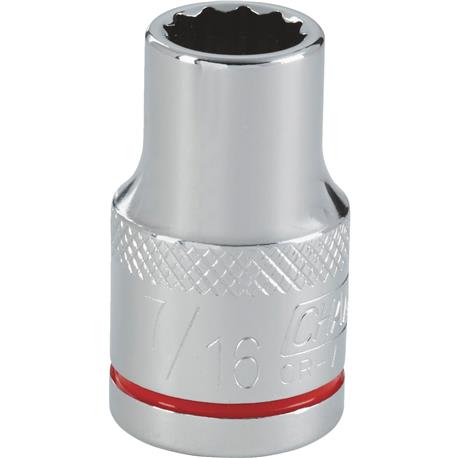 Channellock 1/2 in. Drive 7/16 in. 12-Point Shallow Standard Socket