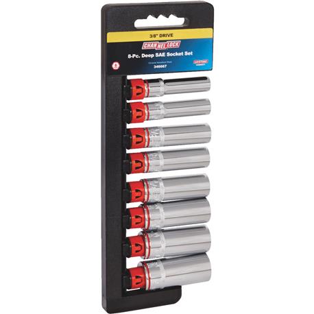 Channellock 3/8 in. Drive 6-Point Deep Standard Socket Set, 8-Piece