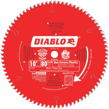 Diablo 10-In. 80-Tooth Medium Aluminum Saw Blade