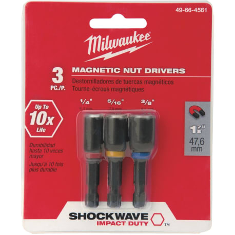 Milwaukee SHOCKWAVE™ Impact Duty™ 3-PC 1-7/8" Magnetic Nut Driver Set