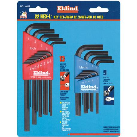 22-Piece Combination SAE & Metric Hex Key Set