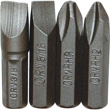 Great Neck 4-Piece Insert Impact Screwdriver Bit Set