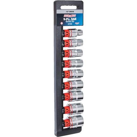 Channellock 1/2 in. Drive 12-Point Shallow Standard Socket Set, 9-Piece