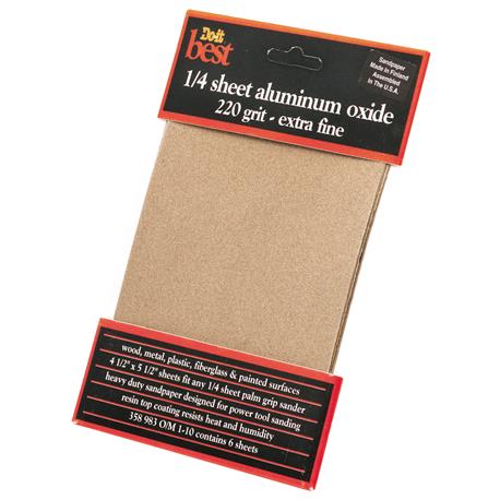 Do it Best 1/4 Sheet 220-Grit Extra Fine Sandpaper, 6-Pack