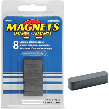 Master Magnetics Magnetic Block, 7/8 In. x 1/4 In.