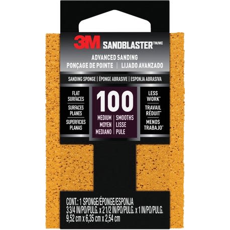 3M Sandblaster 100-Grit Bare Surfaces Sanding Sponge