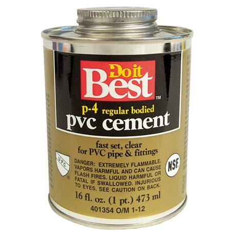 Do it Best Clear Regular Bodied PVC Cement, 16 oz.