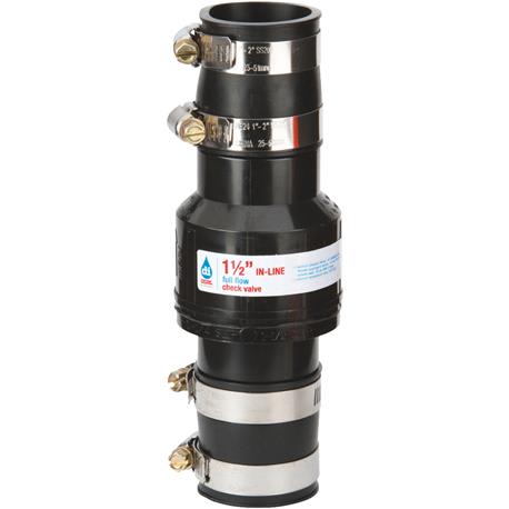 Drainage Industries 1-1/2 In. ABS Thermoplastic In-Line Sump Pump Check Valve