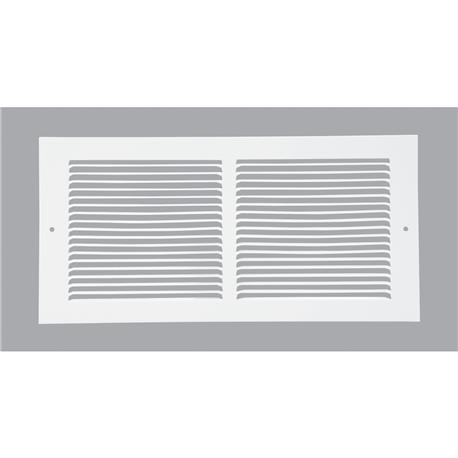 Home Impressions 6 in. x 14 in. Steel Baseboard Grille, White