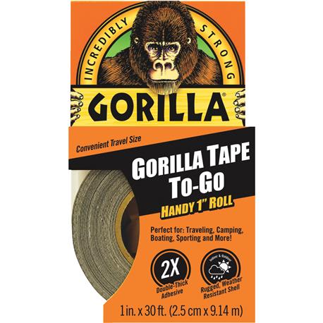 Gorilla To Go Black Heavy-Duty Duct Tape, 1 in. x 30 ft.