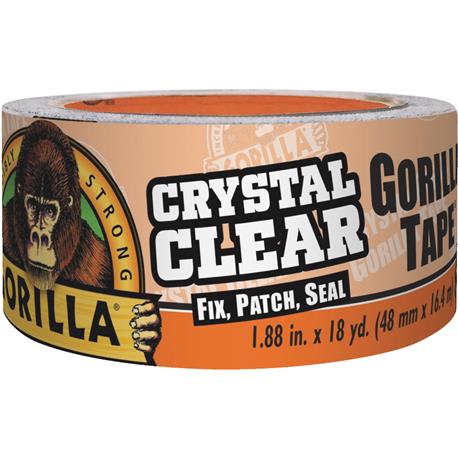 Gorilla Crystal Clear Duct Tape, 1.88 in. x 18 yd.