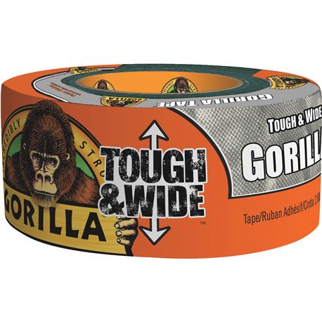 Gorilla Silver Tough & Wide Heavy-Duty Duct Tape, 2.88 in. x 25 yd.