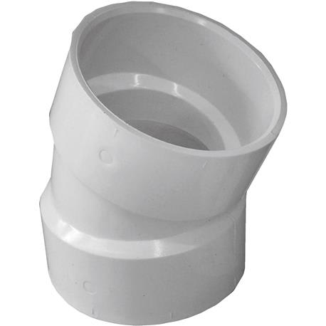 Charlotte Pipe Schedule 40 22-1/2 Deg. DWV PVC Elbow, 3 In. Hub x Hub