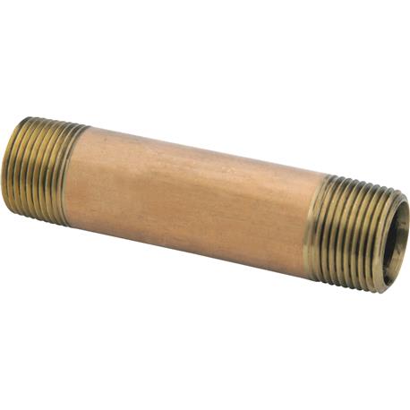 Anderson Metals Red Close Brass Nipple, 3/8 In. x 2 In.