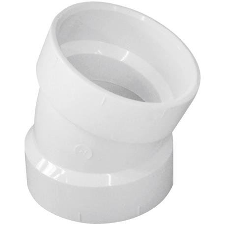 Charlotte Pipe Schedule 40 22-1/2 Deg. DWV PVC Elbow, 2 In. Hub x Hub