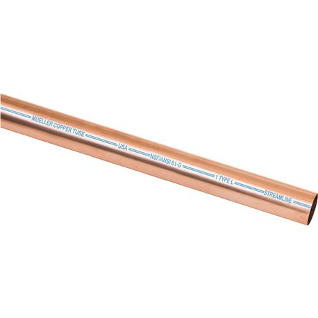 Mueller Streamline Type L Copper Pipe, 1/2 In. ID x 10 ft.