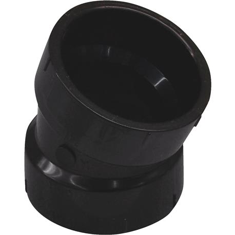 Charlotte Pipe 3 In. Hub x Hub 22-1/2 Deg. ABS Elbow