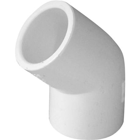 Charlotte Pipe Schedule 40 45 Deg. White PVC Elbow, 3/4 In. Slip x Slip