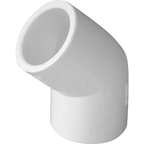 Charlotte Pipe Schedule 40 45 Deg. White PVC Elbow, 1 In. Slip x Slip