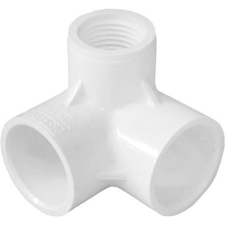 Charlotte Pipe Female Schedule 40 PVC 90 Deg. Elbow with Side Inlet, 3/4 In. 3/4 In. Slip x 1/2 In.