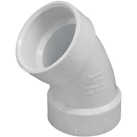 Charlotte Pipe 2 In. 45 Deg. DWV Sanitary PVC Elbow