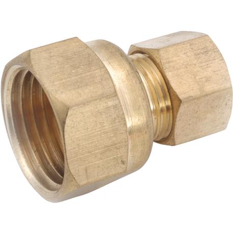 Anderson Metals Brass Union Compression Adapter, 1/4 In. x 1/4 In.