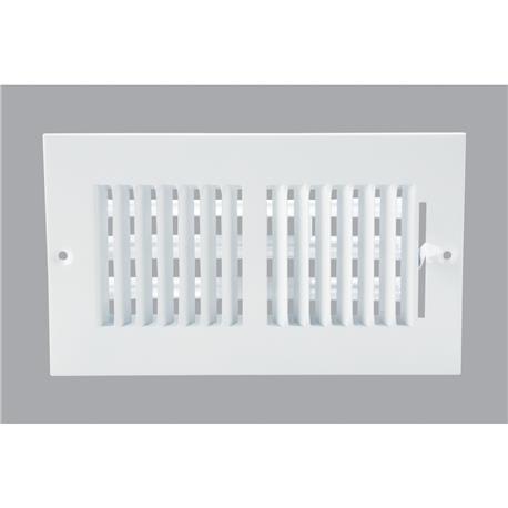 Home Impressions 4 in. x 8 in. Steel Wall Register, White