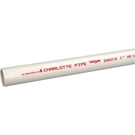 Charlotte PVC Cold Water Pressure Schedule 40 Pipe, 1 In. x 10 Ft.