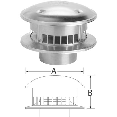 Selkirk RV 3" x 6" x 3-1/4" Gas Vent Cap