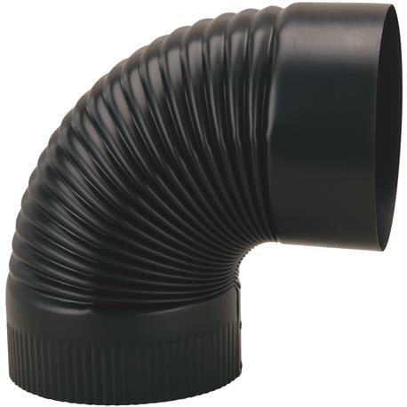 Imperial 7 In. 24 Gauge Black Crimped Elbow