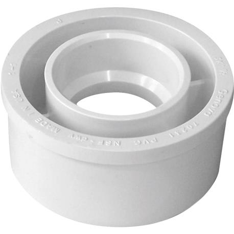 Charlotte Pipe Schedule 40 DWV Flush PVC Bushing, 2 In. SPG x 1-1/2 In. Hub