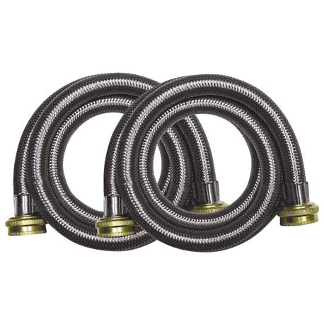 B&K 5 Ft. Stainless Steel 125 PSI Washing Machine Hose, 2-Pack