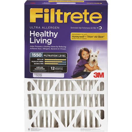 Filtretre Allergen, Bacteria, and Virus 1550 MPR Furnace Filter, 16" x 25" x 4"