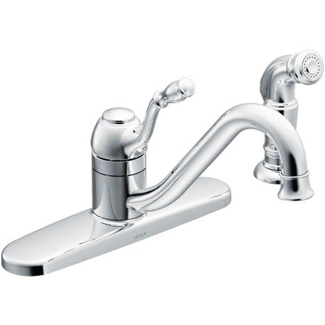 Moen Lindley Chrome One Handle Low Arc Pullout Kitchen Faucet