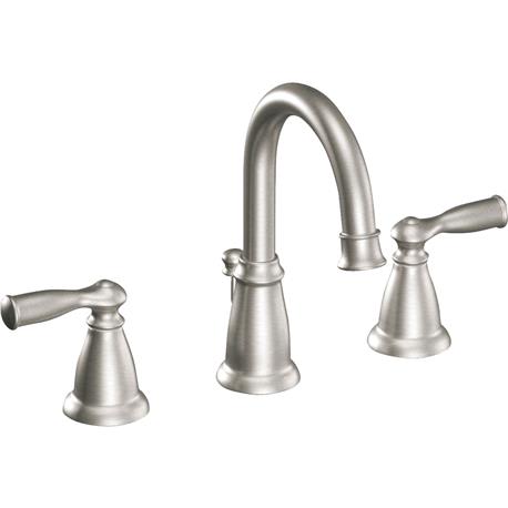 Moen Banbury Brushed Nickel Two Handle High Arc Bathroom Faucet