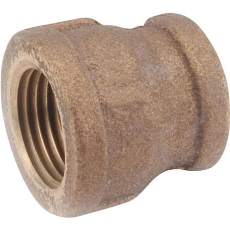 Anderson Metals Threaded Reducing Red Brass Coupling, 1/4 In. x 1/8 In.