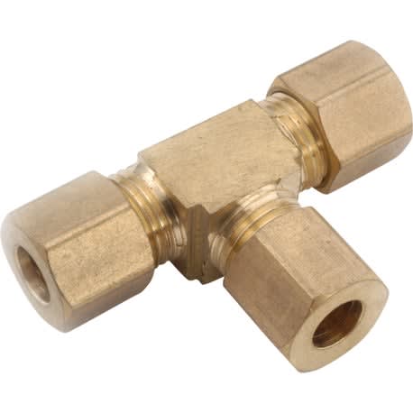 Anderson Metals Compression Brass Tee, 3/8 In. x 1/4 In.