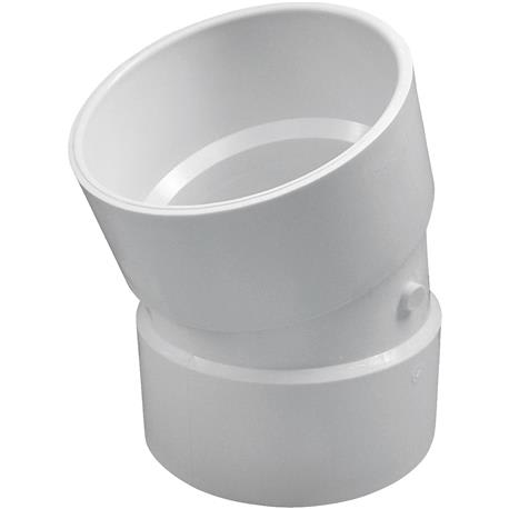 Charlotte Pipe Schedule 40 22-1/2 Deg. DWV PVC Elbow, 6 In. Hub x Hub