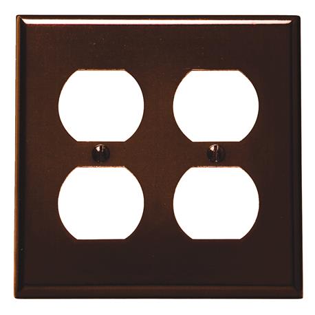 Leviton 2-Gang Smooth Plastic Outlet Wall Plate, Brown
