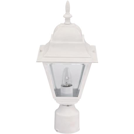 Home Impressions White Incandescent Post Light Fixture, 16.75 in.