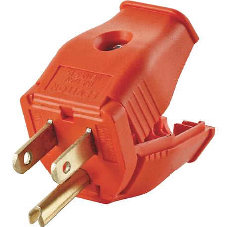 Leviton 15 Amp Orange Clamp Tight Cord Plug