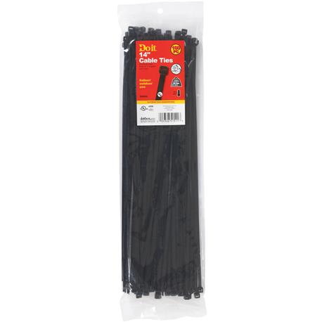 Do it Best 14 In. x 0.189 In. Black Molded Weather Resistant Cable Tie, 100-Pack