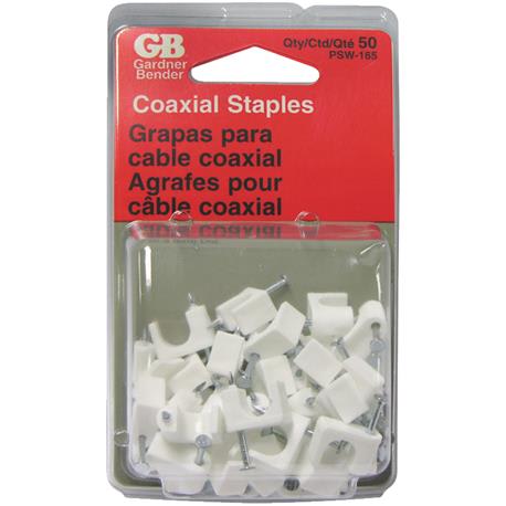 Gardner Bender 1/4 In. White Coaxial Staple, 50-Count