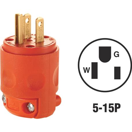 Leviton Orange Residential Grade Cord Plug