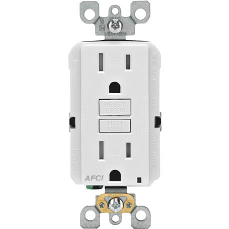 Leviton SmartLockPro White Arc Fault Duplex Outlet