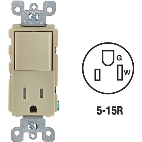 Leviton Decora Ivory 15 Amp Switch & Outlet