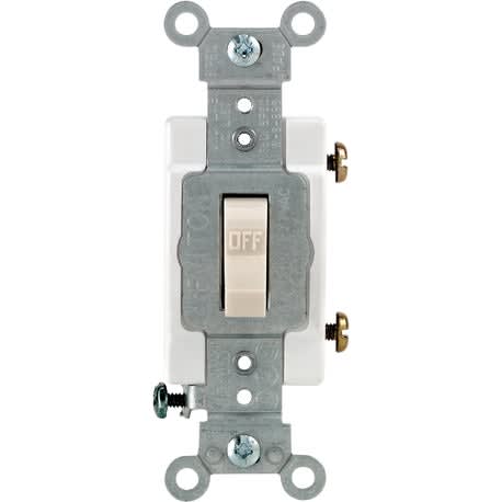 Leviton Commercial 15 Amp Light Almond Toggle Single Pole Switch