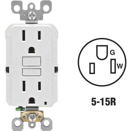 Leviton SmartlockPro Self-Test White Residential Grade GFCI Outlet, 3-Pack