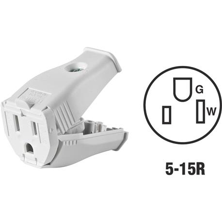 Leviton 15 Amp White Clamp Tight Cord Connector