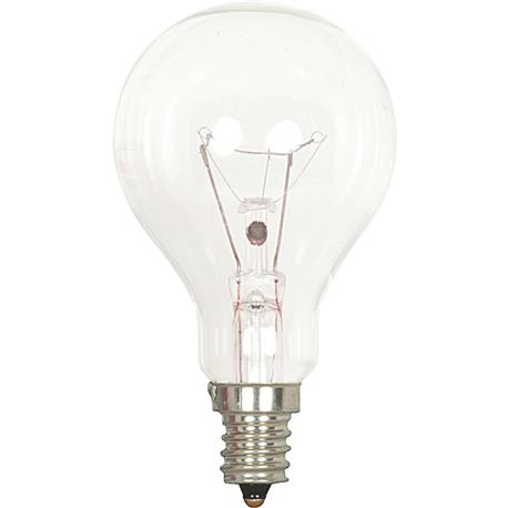 Satco 40 Watt A15 Clear Incandescent Ceiling Fan Light Bulb, 2-Pack